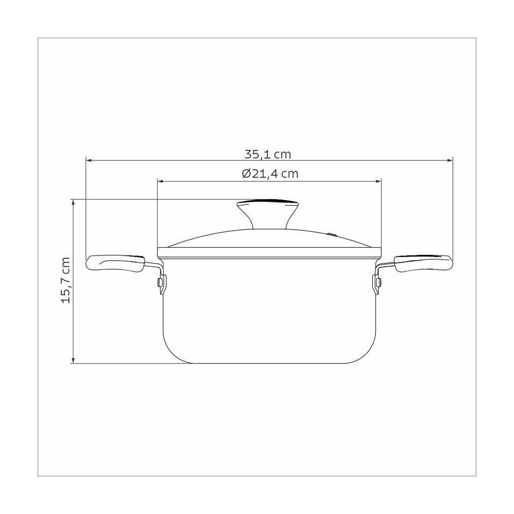 Caçarola Tramontina Lyf Em Alumínio 20 Cm 2,9 L Antiaderente Starflon Max Verde Natureza - 5