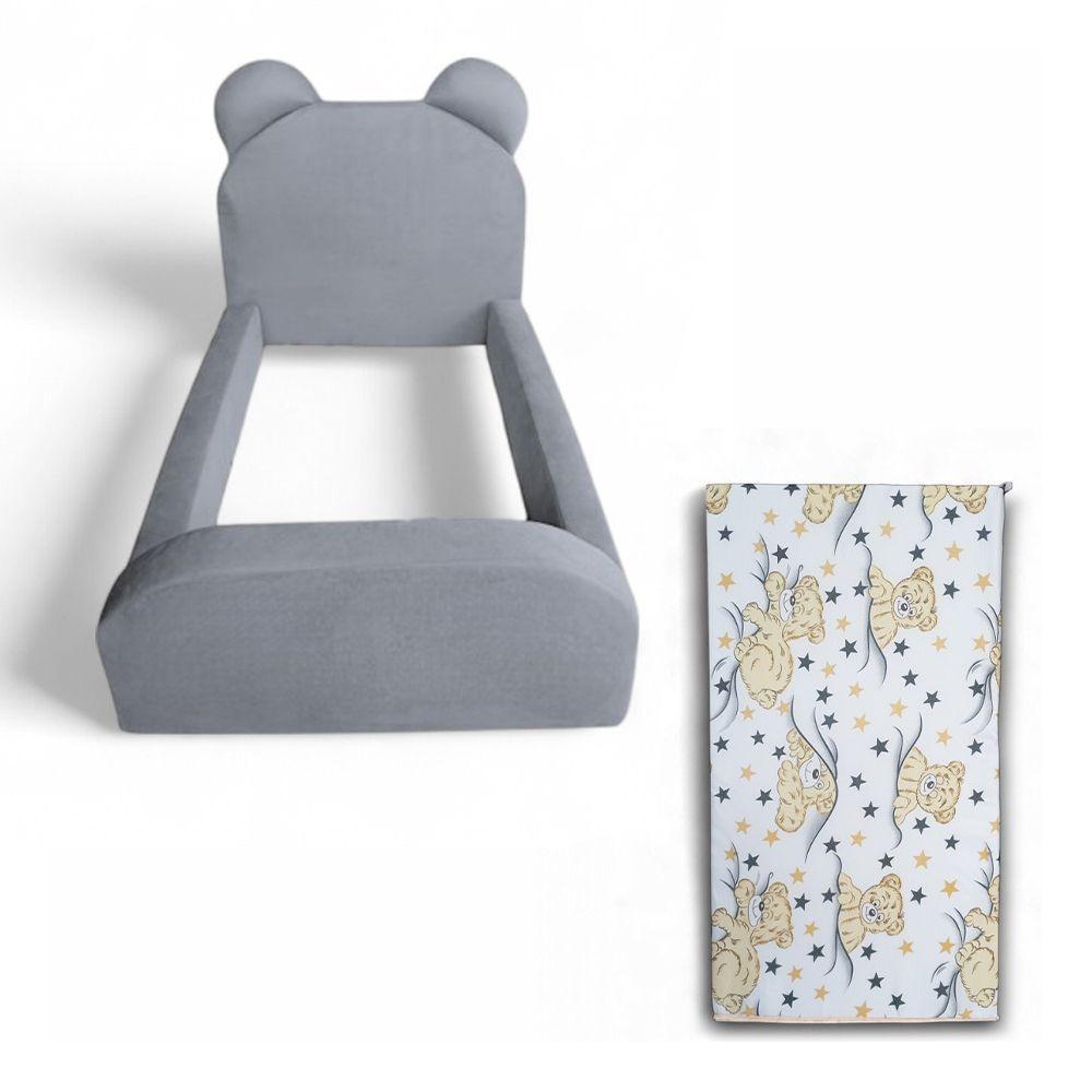 Cama Infantil Segura E Confortável Soft Com Colchão Cinza - 3