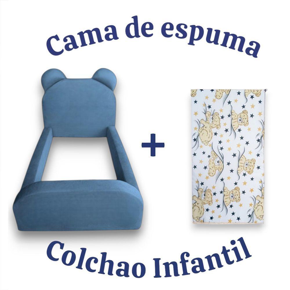 Cama Montessoriana Juvenil Menino Confortável Soft Com Colchão Azul - 2
