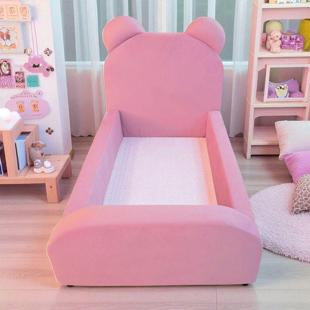 Cama Infantil Segura E Confortável Soft Com Colchão Rosa - 1