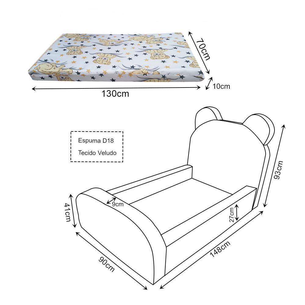 Cama Infantil Segura E Confortável Soft Com Colchão Rosa - 4