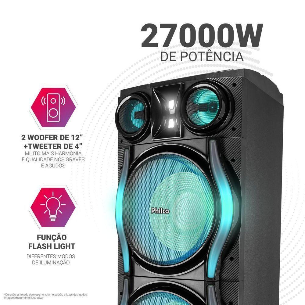 Caixa De Som Amplificada Philco Woofer Duplo 12 PCXE27000 Bivolt - 2