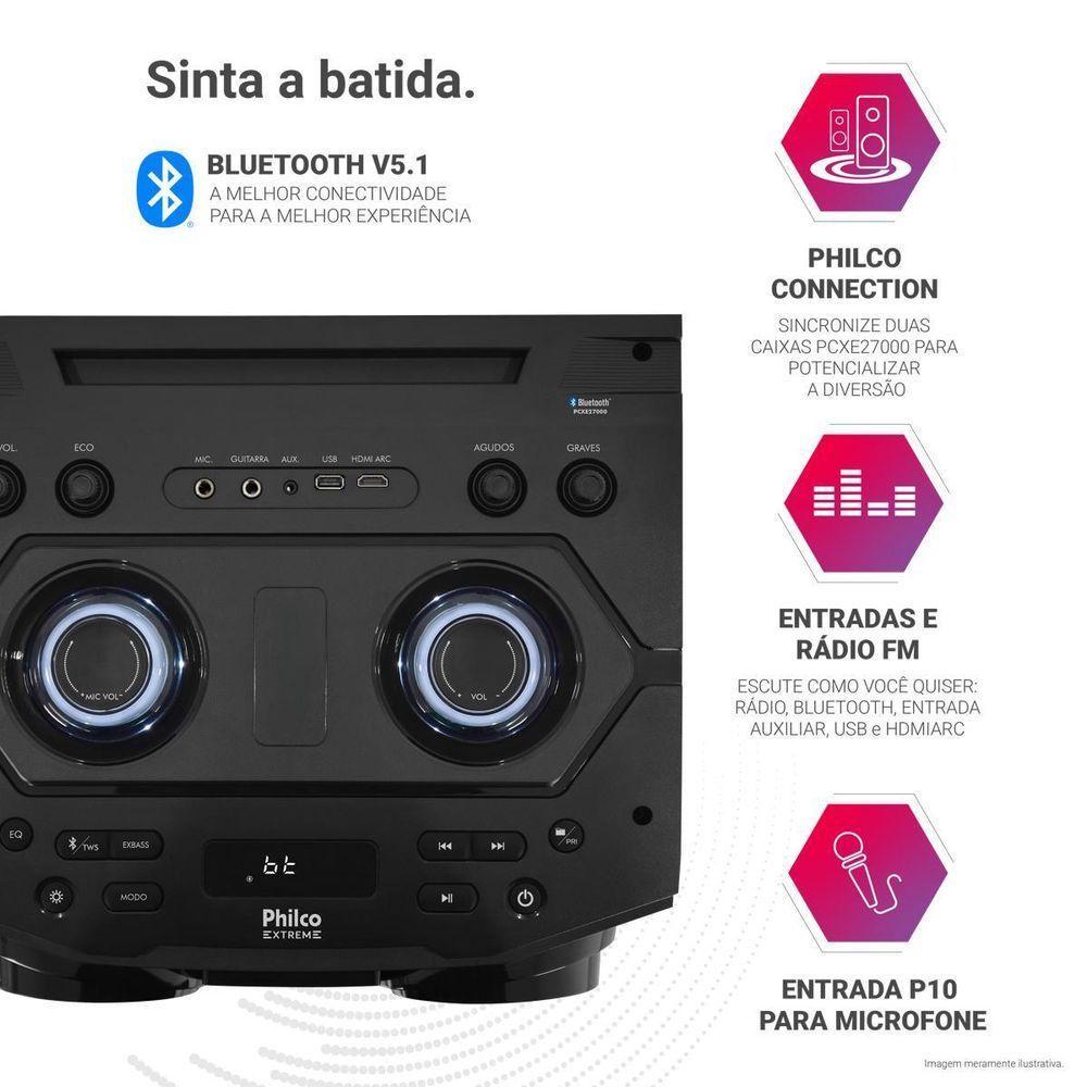 Caixa De Som Amplificada Philco Woofer Duplo 12 PCXE27000 Bivolt - 3