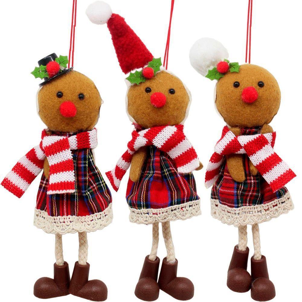 Kit 15 Pendentes Biscoito Xadrez árvore Natal Decoração 17cm - 1