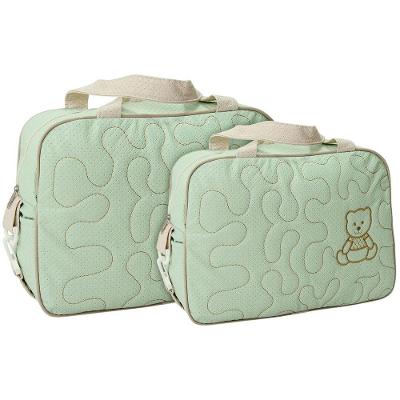 Kit Bolsas Maternidade Ursinho Bordado Baby Verde