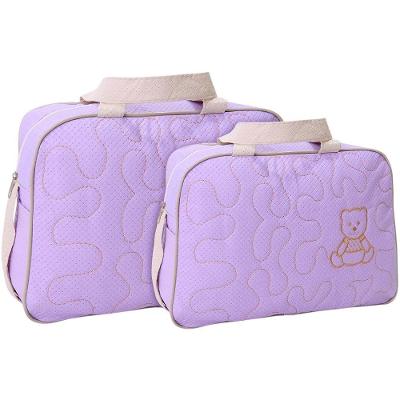 Kit Bolsas Maternidade Ursinho Bordado Baby Lilás