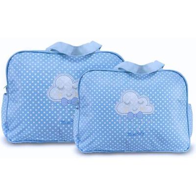 Kit Bolsas Maternidade Nuvem Bolinhas Baby Azul Claro