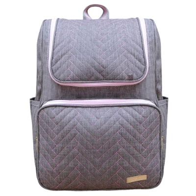 Mochila Maternidade Deluxe Baby Cinza E Rosa