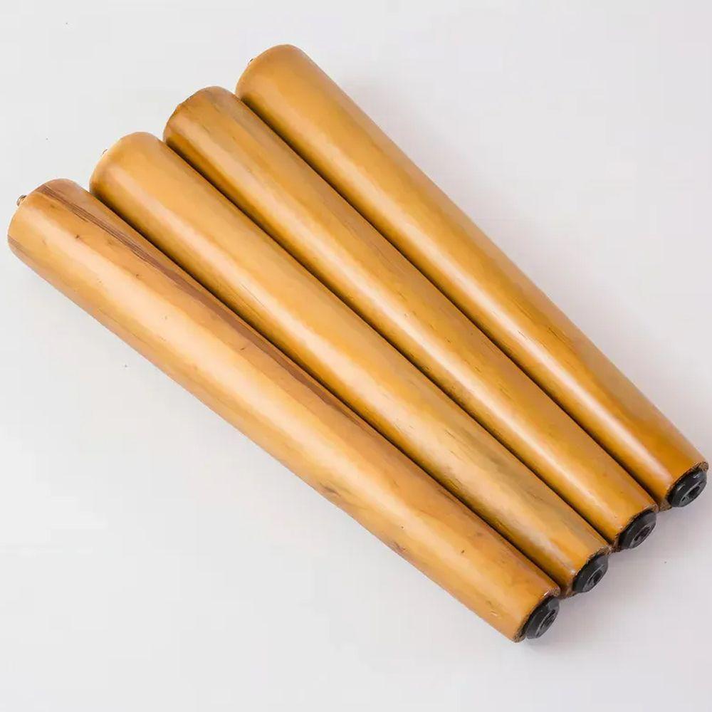 Kit 4 Pé Palito 25cm Madeira Para Poltrona Puff Cama Box Mesa - 1
