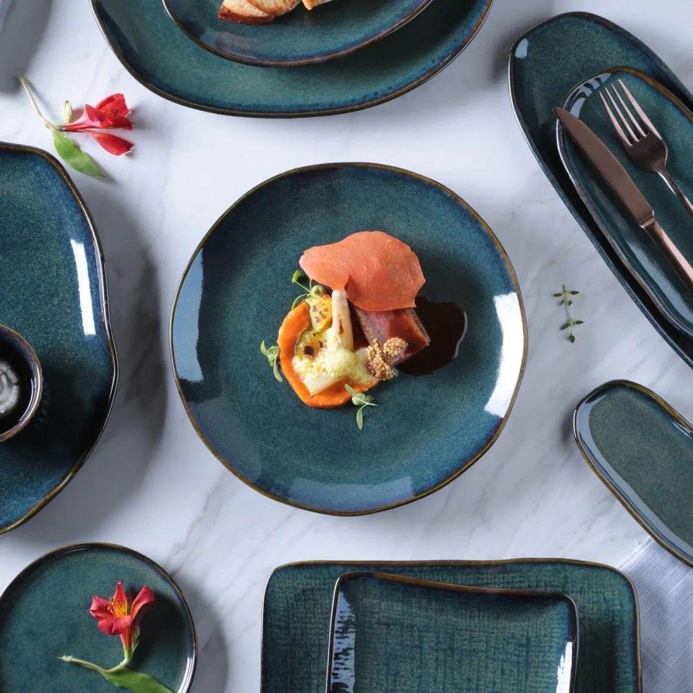 Conjunto Com 04 Travessas Oval Rasa Grande 36x13 Cm Orgânico Oceano Porto Brasil - 5