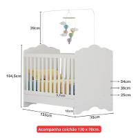 Berço Americano 3 Em 1 Com Colchão Incluso Nuvem Multimóveis Mp4385 Branco - 8