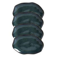 Conjunto Com 04 Travessas Oval Rasa Média 30x20 Cm Orgânico Oceano Porto Brasil - 1