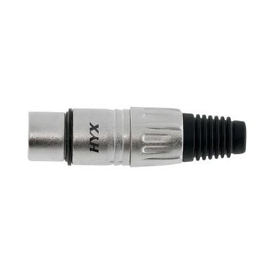 Par De Conectores Xlr Hx001f Fêmea 3 Pólos Niquelado Prata - Ac3083