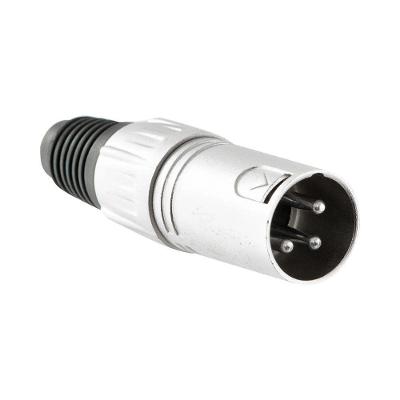 Conector Xlr Hx001m Macho 3 Pólos Niquelado Prata - Ac3084u