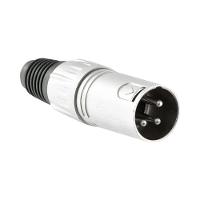 Conector Xlr Hx001m Macho 3 Pólos Niquelado Prata - Ac3084u - 1
