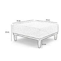 Puff Luxo Corino Retangular Base Mesa Madeira Lar & Estilo Azul - 4