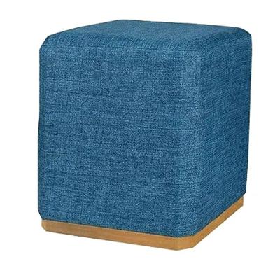Puff Quadrado Roma Pequeno Decorativo Azul