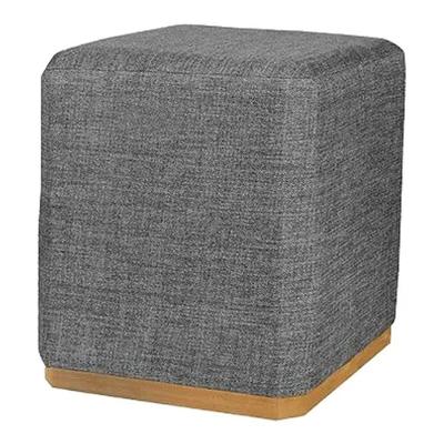 Puff Quadrado Roma Pequeno Decorativo Cinza
