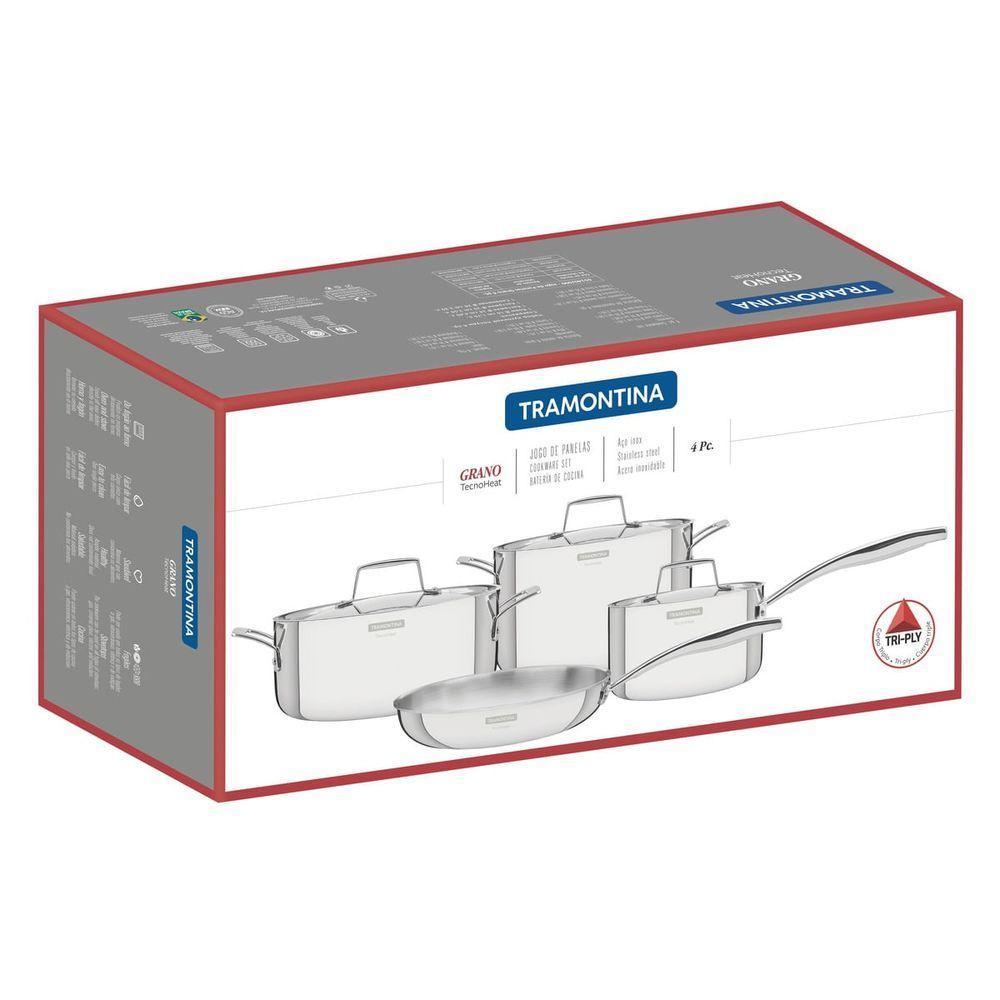 Jogo De Panelas Tramontina Em Aço Com Corpo Triplo 4 Peças - 4