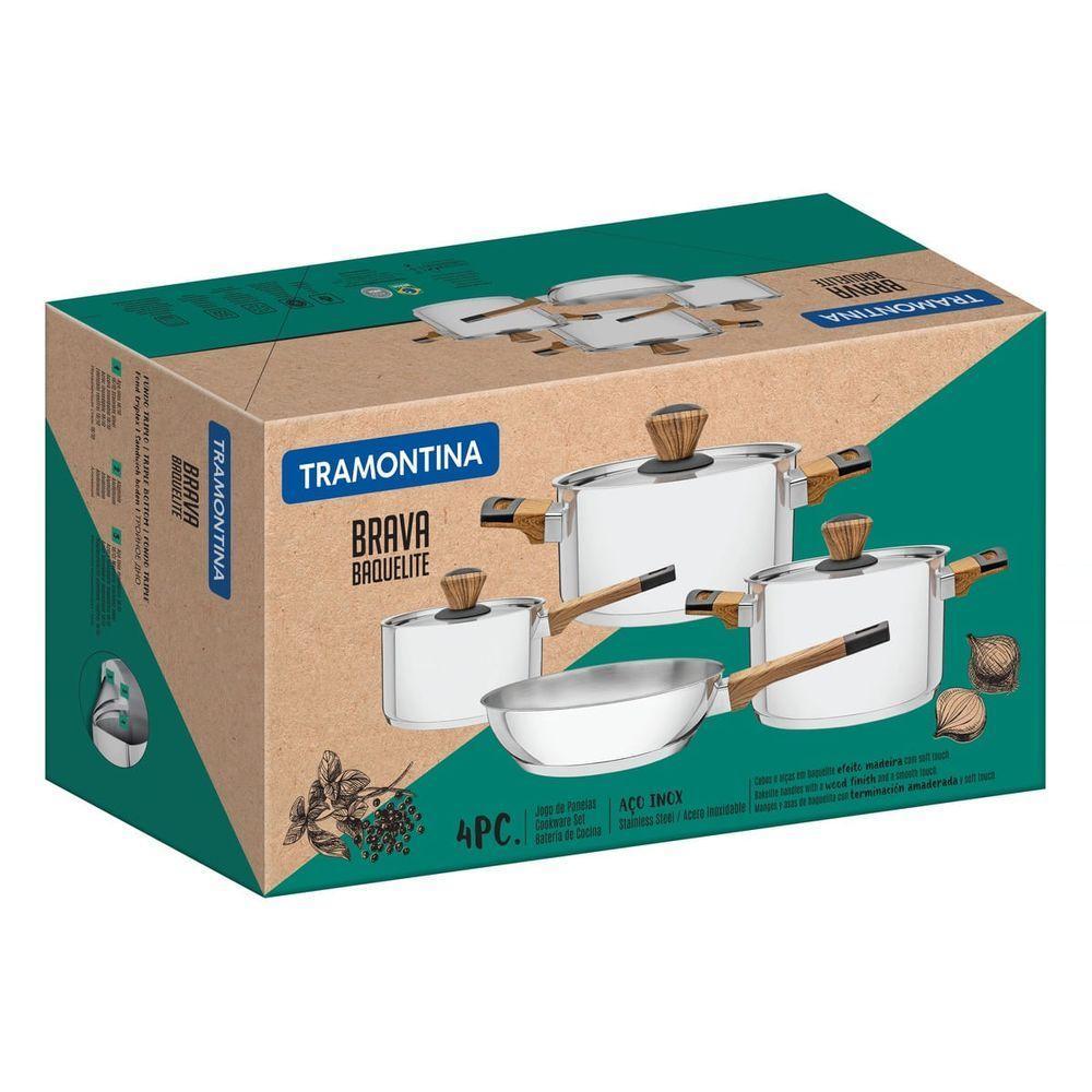 Jogo De Panelas Tramontina 4 Peças Em Aço Com Fundo Triplo - 7