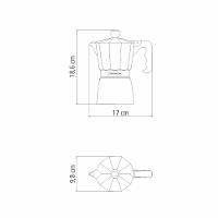 Cafeteira Expresso Italiana Tramontina Em Alumínio Preto Com Cabo Em Nylon 320 Ml - 2