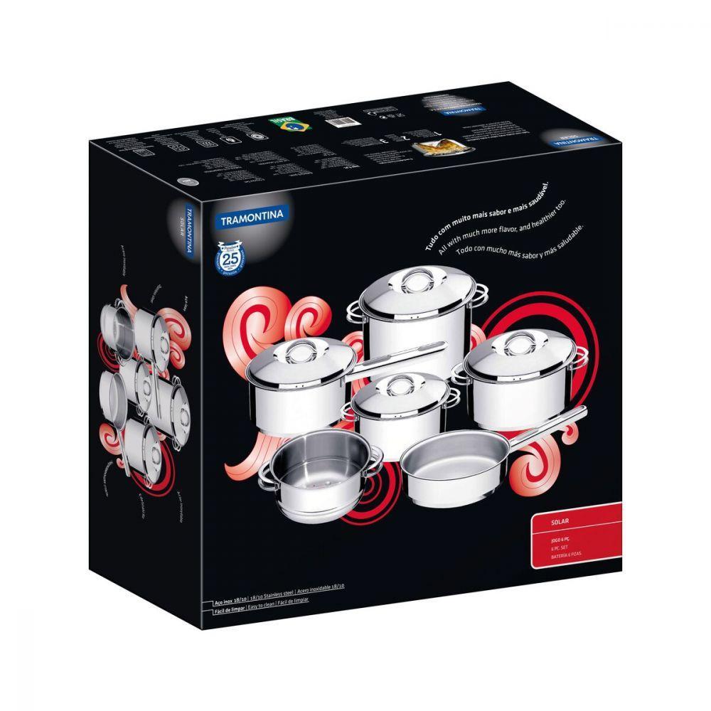 Jogo de Panelas Tramontina Solar Inox Fundo Triplo 6 Peças - 5