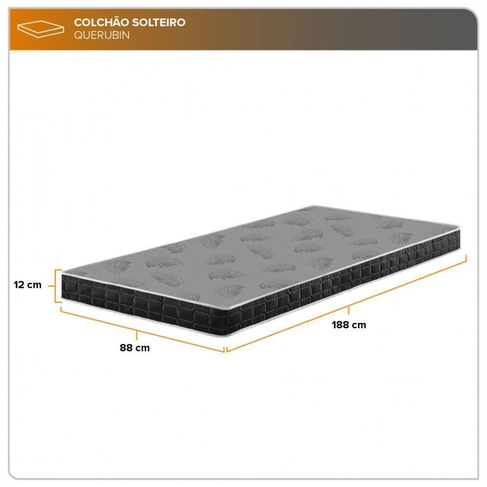 Colchão Solteiro Espuma D20 Querubin 88x188x12 Dupla Face Preto - 5