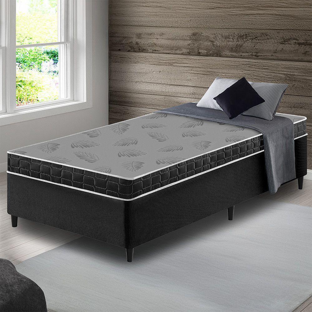 Colchão Solteiro Espuma D20 Querubin 78x188x12 Dupla Face Preto - 2