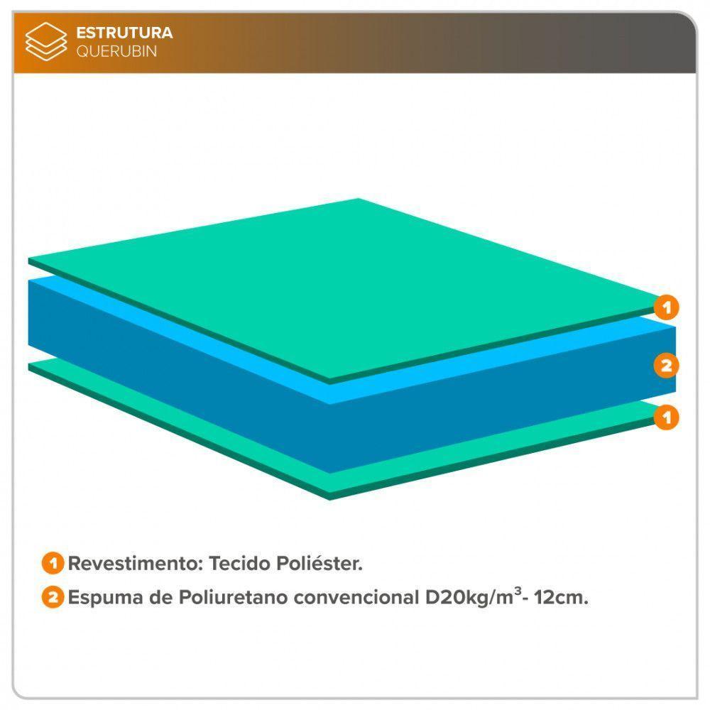 Colchão Solteiro Espuma D20 Querubin 78x188x12 Dupla Face Preto - 7