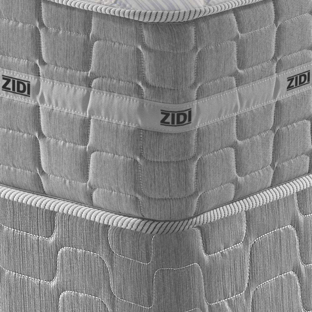 Conjunto Cama Box Solteiro Zidi Alabama 88x188 Mola Ensacada Cinza Solteiro - 5