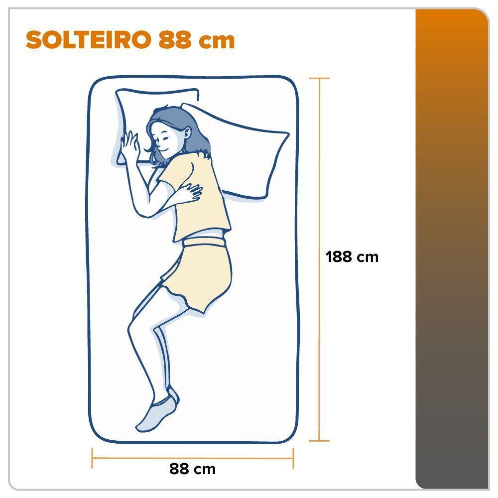 Conjunto Cama Box Solteiro Zidi Alabama 88x188 Mola Ensacada Cinza Solteiro - 8