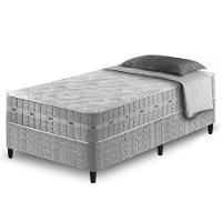 Conjunto Cama Box Solteiro Zidi Alabama 88x188 Mola Ensacada Cinza Solteiro - 1