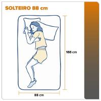 Conjunto Cama Box Solteiro Zidi Alabama 88x188 Mola Ensacada Cinza Solteiro - 8