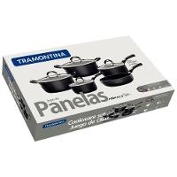 Jogo De Panelas Tramontina Mônaco Em Alumínio Starflon Premium Preto 05 Peças - 6