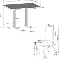 Conjunto De Mesa Sala De Jantar Tampo Com Vidro Mond 1,20m 4 Cadeiras Bele Veludo Viero Madeirado / Cinza - 5