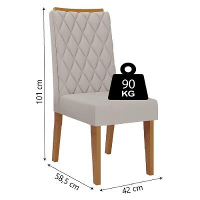 Conjunto De Mesa Sala De Jantar Tampo Com Vidro Mond 1,20m 4 Cadeiras Bele Veludo Viero Madeirado