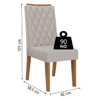 Conjunto De Mesa Sala De Jantar Tampo Com Vidro Mond 2m 8 Cadeiras Bele Veludo Viero Madeirado