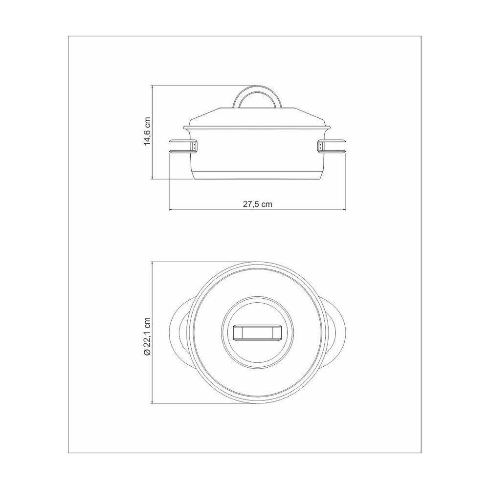 Caçarola Tramontina Solar Rasa Em Aço Inox Fundo Triplo Com Tampa E Alças 20 Cm 2,9 L - 6