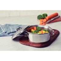 Caçarola Tramontina Solar Rasa Em Aço Inox Fundo Triplo Com Tampa E Alças 20 Cm 2,9 L - 10