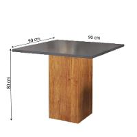 Conjunto De Mesa Sala De Jantar Lord Quadrada 0,90m 4 Cadeiras Veludo Viero Madeirado / Cinza