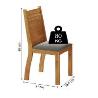 Conjunto De Mesa Sala De Jantar Place 1,10m 4 Cadeiras Veludo Viero Madeirado / Cinza