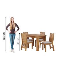 Conjunto De Mesa Sala De Jantar Place 1,10m 4 Cadeiras Veludo Viero Madeirado - 7