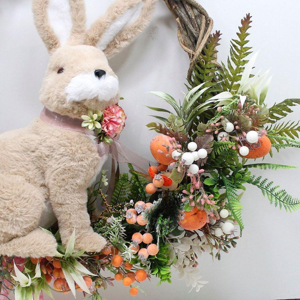 Guirlanda Enfeite De Páscoa Coelho Decorativa Arranjos 60cm - 3