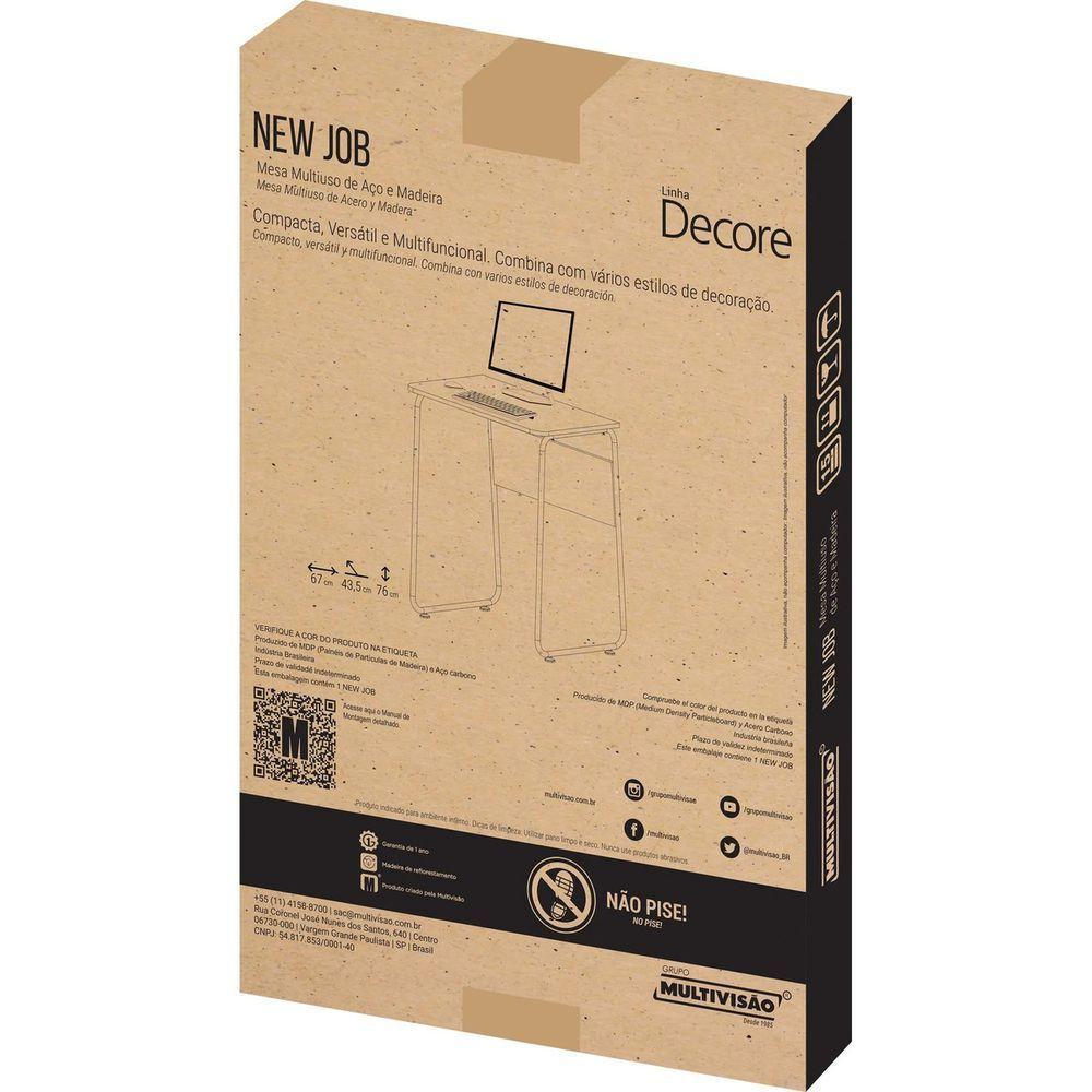 Mesa Compacta Para Computador New Job Branca Multivisão - 4