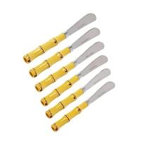 Jogo 6 Espatulas Bambu Inox Manteiga Geleia Pate - 2