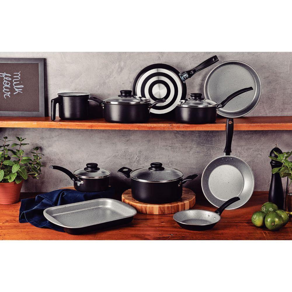 Jogo De Panelas Tramontina Turim 10 Peças Em Alumínio Antiaderente Starflon Max Preto - 5