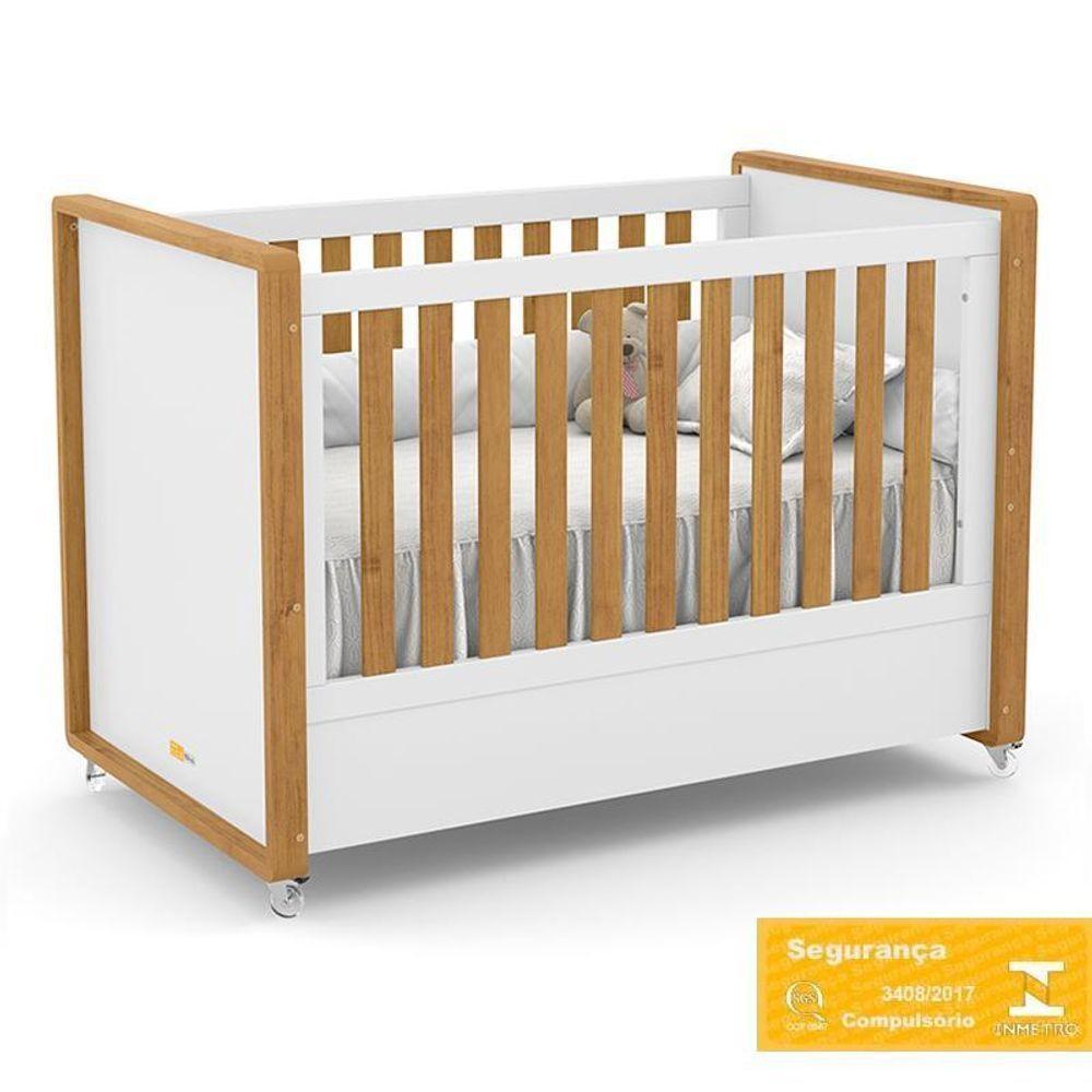 Berço Americano Tutto New Branco Soft-freijó E Colchão Supreme - Matic Móveis Branco Soft-freijó - 4