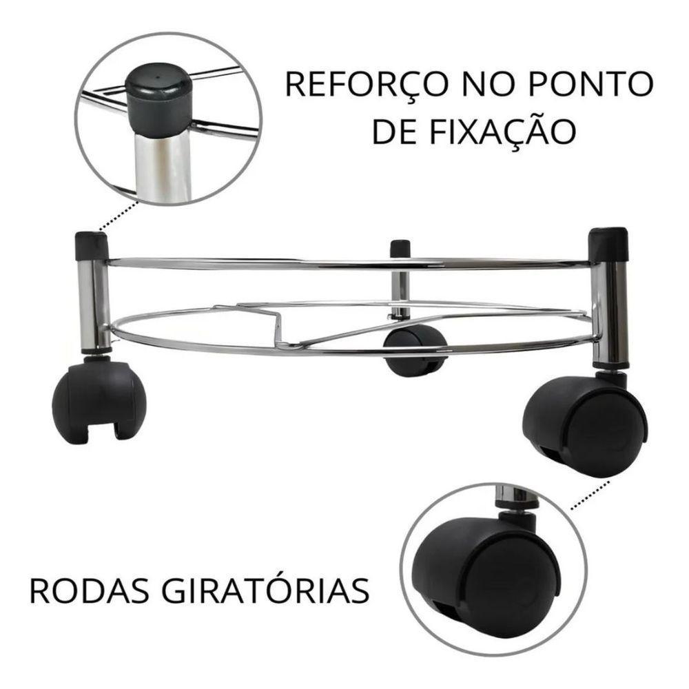 Suporte Para Botijão De Gás Aço Cromado Tubular Reforçado 30cm - Araminas - 4