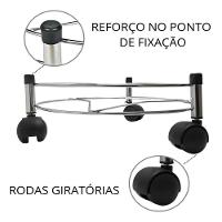 Suporte Para Botijão De Gás Aço Cromado Tubular Reforçado 30cm - Araminas