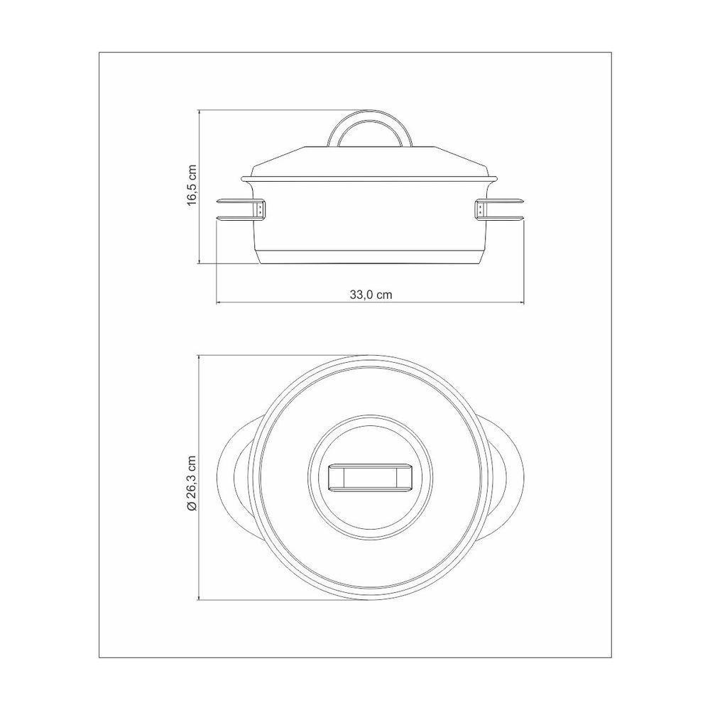 Caçarola Tramontina Solar Rasa Em Aço Inox Fundo Triplo Com Tampa E Alças 24 Cm 4,7 L - 5